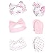 Hudson Baby Unisex Baby Cotton Headband and Scratch Mitten Set, Pink Floral, 0-6 Months