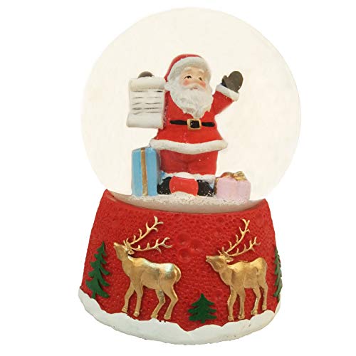 Lightahead Santa Checking his List Christmas Musical Snow Globe Water Ball with Music Playing (Santa)