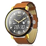 DEFNDR TVG Quartz Watch，Casual Fashion Analog Wrist Watch Classic Calendar Date Window 30M Waterproof，Leather Watches for Mens Womens (Gold)