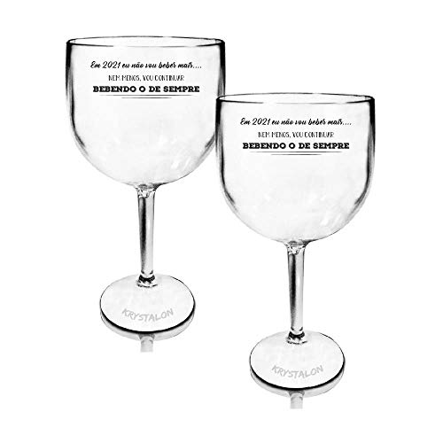 Kit 2 Taças Gin Transparentes Personalizadas Vou Beber o Mesmo