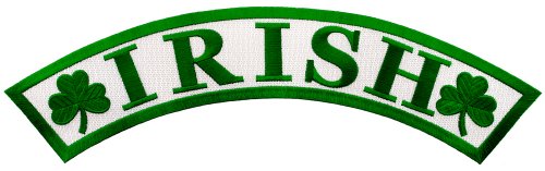 Irish Rocker Embroidered Patch Lucky Clover Shamrock Iron-On Ireland Biker Emblem