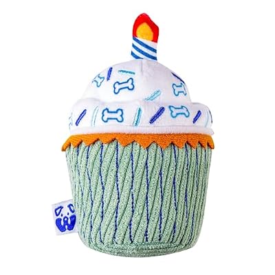 PAWTY Cupcake Plush DogToy - Cute Unique Dog Parody Toy with Squeaker - Gift for Puppy Birthday - Chew Toy for Small to Medium Dogs - Premium Quality Design - Alcohol Drinks Bottle Dog Toy  (Blue)