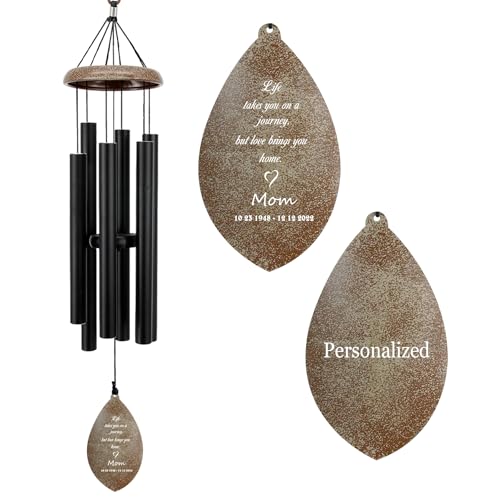 ASTARIN Personalized Name 35" Memorial Wind Chimes for Outside, Metal Sympathy Gifts for Loss of Mother Father Loved One, Bereavement Wind Chime in Memory Gift, Decor Outdoor Garden Patio