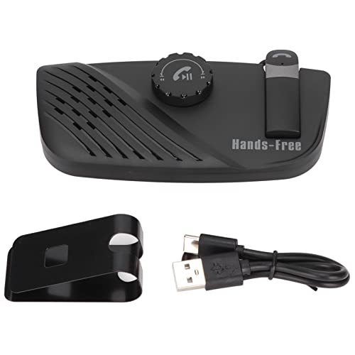 Fecamos Car Bluetooth Cellphone, Noise Cancelling 1200 Mah Battery Car Speakerphone For Sun Visor #TOP5
