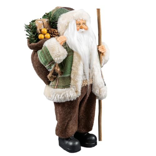 Magizi by Tuut, Decoração de Natal, Papai Noel Casaco Xadrez, 35cm