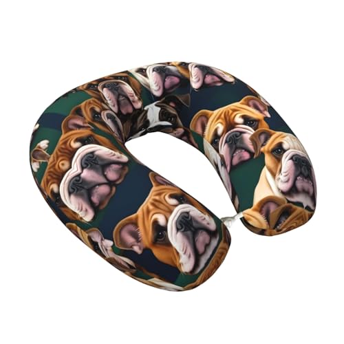 Almohada de viaje con diseño de bulldog inglés cómoda miniatura 2