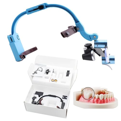 Lupa quirúrgica dental con faro LED, aumento de 2.5X/3.5X, binocular montado en la diadema para equipos de laboratorio y procedimientos dentales Lupa quirúrgica dental con faro LED, aumento de 2.5X/3.5X, binocular montado en la diadema para equipos de laboratorio y procedimientos dentales