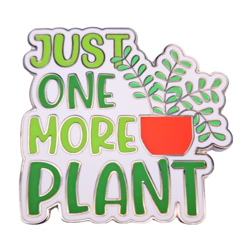 Image of Enamel Pin,Just One More Plant Lapel Pin,Plant in Pot Brooch,Green Life Badge,Gift For Plant Lovers Friends Teens Husband,Denim Jacket Canvas Bag Backpack Jeans Shirt Accessory,DIY Decor