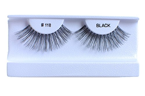 10 Pairs 100% Human Hair False Eyelashes Natural Black #118