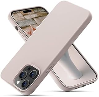 OitiYaa Silicone Case Compatible with iPhone 14 Pro Max Case 6.7 Inch, Soft Ultra Slim Protective Shockproof Liquid Silicone Phone Case with Anti-Scratch Microfiber Lining,Stone