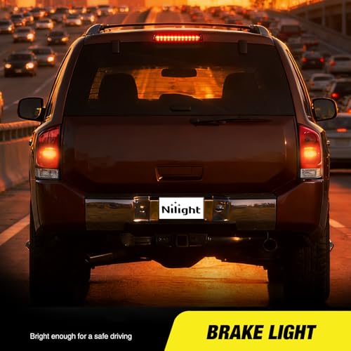 Image of Nilight Third Brake Light Tail High Mount 3rd Stop Lights Smoked Lens for Nissan Armada 2005-2015 Pathfinder Armada 2004 Infiniti QX56 2004-2010 Van SUV Rear Center Cab Lamp