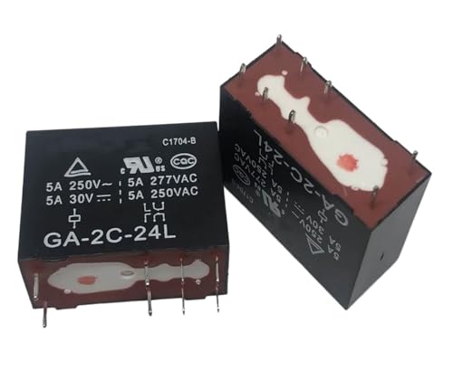 Relé electromecánico de 8 pines GA-2C-24L con bobina de corriente continua 24V