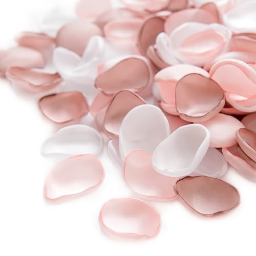 Ling's moment Silk Rose Petals, Blush White Dusty Rose, 200pcs