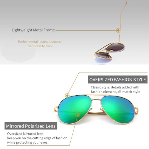Image of SUNGAIT Women's Lightweight Oversized Aviator Sunglasses