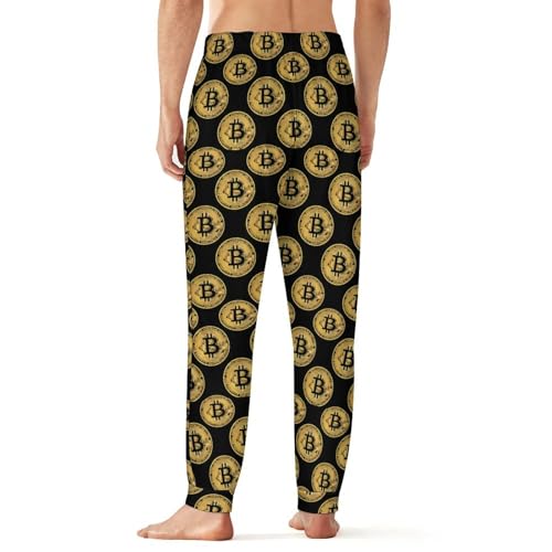 Bitcoin Pattern Men's Pajama Pant Soft Patterned Straight-Fit Jogger Sleep Pants Casual Lounge Sleepwear PJs - Image 4