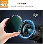 K&F CONCEPT 55mm Kit d'objectif magnétique - UV CPL ND1000 Système d'échange rapide de la poche de filtre de caméra optique pour adaptateur magnétique (Nano-X Series)