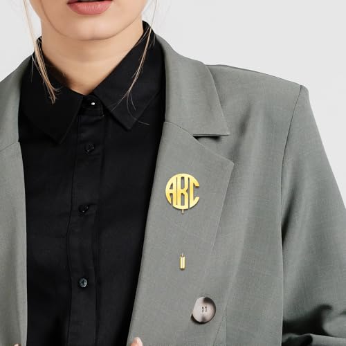 Image of Custom Lapel Pin for Women Men - Name Brooch Pin Personalized Stainless Steel for Wedding Business Party - Gold /Silver /Black Customized Jewelry Gifts