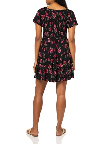 Image of Angie Women's Angie Women's Short Sleeve Floral Smocked Bodice Dress