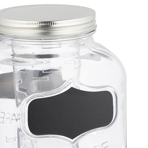 Miniatura 8 de Relaxdays Set 2 Dispensadores Bebidas Con Soporte, Recipiente Limonada 4l, Grifo Y Tapa, Cristal, Surtidor, Transparente