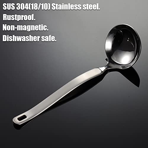 Wenkoni Gravy Ladle, Soup Ladle,8.9'' Sus 304 Stainless Steel Ladle For Serving,2 Pack Silver. #TOP2