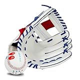 Contenu de l'emballage : 1 gant de baseball pour gaucher (pour lancer à droite) + 1 balle d'entraînement rigide de baseball (7,2 cm)