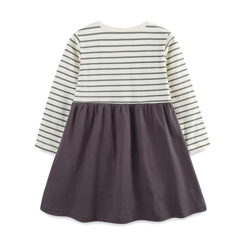 FreeLu Little Girl Cotton Jersey Dress Cartoon Print Casual Tutu Dress Winter Long Sleeved Clothing Dresses 2-7T2