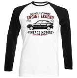  TEESANDENGINES - Maglietta a maniche lunghe da uomo Alfa Romeo 33, colore: Nero bianco M
