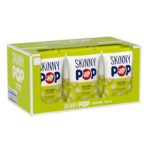 Image of SkinnyPop Popcorn, Original, Whole Grain, Dairy-Free Snack, 4.4oz Bags (12ct)