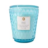House of Velas Diamante Candle Collection, 21 oz, 3 Cotton Wicks, Amalfi Coast, Large Glass Jar