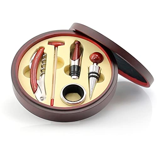 Elegante juego set de vinos con sacacorchos, dosificador, Recoge gotas, tapón y termómetro. Regalos orginales cumpleaños hombres, día del padre, novios, maridos, agradecimientos o Navidad. - imagen 3