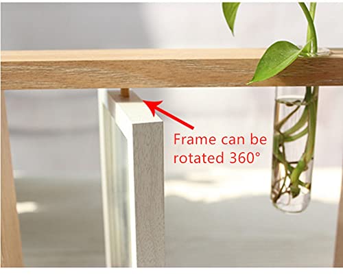 Xzjmy Wooden Double Sided Rotating Photo Frame,4"X6"Creative Photo Frame,Picture Frame With Plant Vase Combo-For Family, Office Photo Studio Gift (Wood Color, 6 Inch) #TOP3