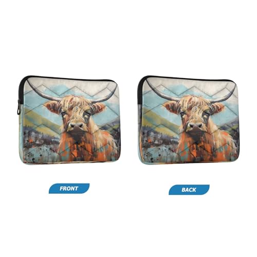 Funda para portátil con diseño de vaca Highland para 13-14 pulgadas miniatura 2