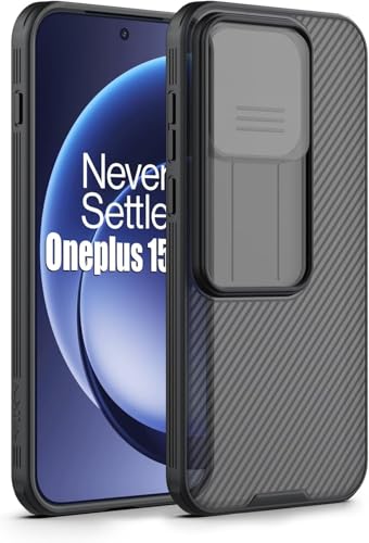 Image of PRITO Nilkin Classic Series for OnePlus 15 (1+15) Case with Camera Cover, [Camera Lens Protector] [Scratch-Resistant] [360 Full Protection] Shockproof Slim Phone Case (Transparent Black, 1+15)