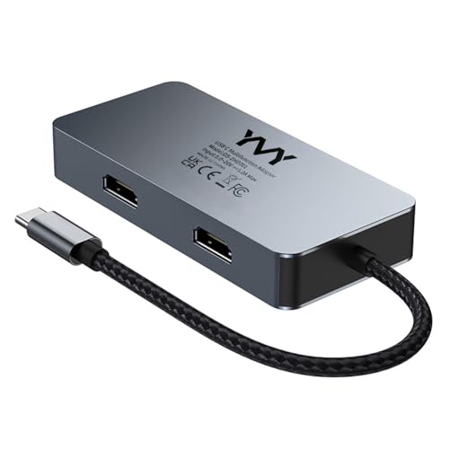 【Adattatore multiporta USB C a doppio HDMI】La docking station USB C a Dual Monitor Docking Station converte la porta USB C in 7 porte:2 HDMI, 3 USB 3.0, 1 USB-C Data e 1 porta di ricarica PD. Solo un hub sblocca vari scenari di utilizzo nella tua vita.