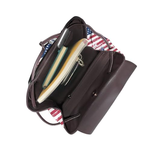 Sac à dos en cuir femme avec compartiments aigle USA - 4