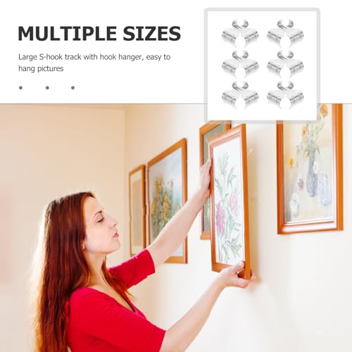 Image of Picture Hanging Hooks 12pcs Metal Rail Hooks No Drilling for Art Display