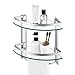 KES Aluminum Bathroom 2-Tier Glass Corner Shelf with Towel Bar Wall Mounted Extra Thick Tempered Glass, Silver Sand Sprayed, A4123B