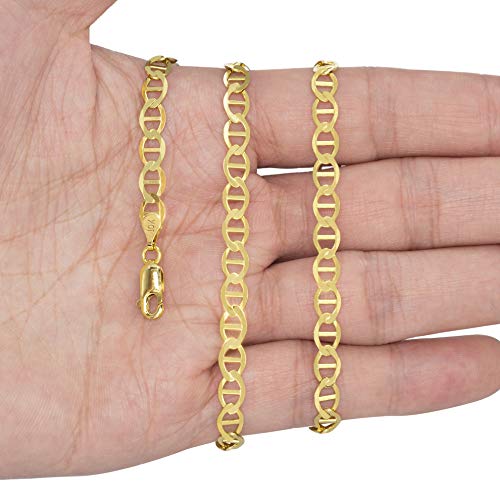 Nuragold 10k Yellow Gold Solid 5mm Anchor Mariner Link Chain Womens Bracelet, Mens Womens Lobster Clasp 7" 7.5" 8" 8.5" 9" - Image 5