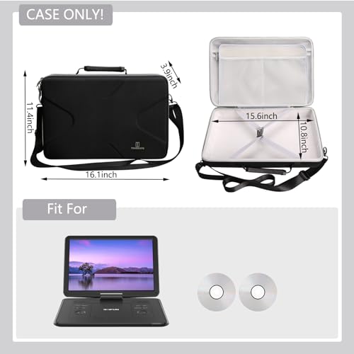 Tourmate Hard Storage Case for BOIFUN/YOTON/POFOTO/PJGCWB/WONNIE 17.5" Portable DVD Player，14'' 15.5" 15.7" 16.9" With Fixed Spring Rope EVA Box (Only Case)(Only BOX) by Tourmate - Image 6