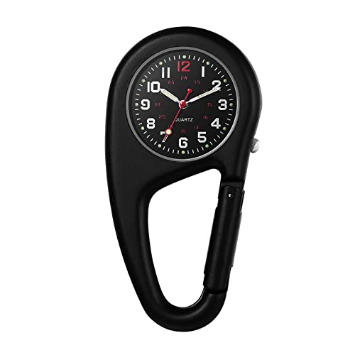 JewelryWe Montre à Mousqueton Analogique avec Aiguilles Lumineuses, 1ATM Etanche, Porte Clé pour Homme et Femme, Mince pour Sac à Dos, Idéal pour...