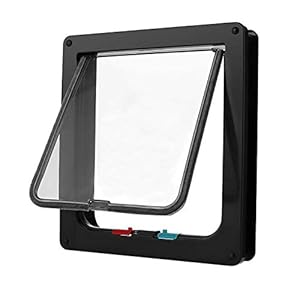 Hondenluik Bruin 4 Manieren Afsluitbare Hond Kat Deur Beveiliging Flap Poort Dierbenodigdheden Dier Huisdier Kat Kooi Deur 1Stks L.