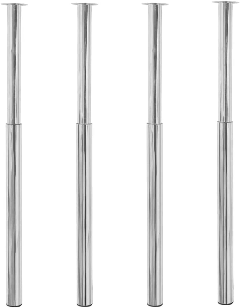 vidaXL 2 Telescopic Table Legs Furniture Table Accessory Trestle Replacement Part Breakfast Bar Worktop Desk Telescopic Spare Leg Black