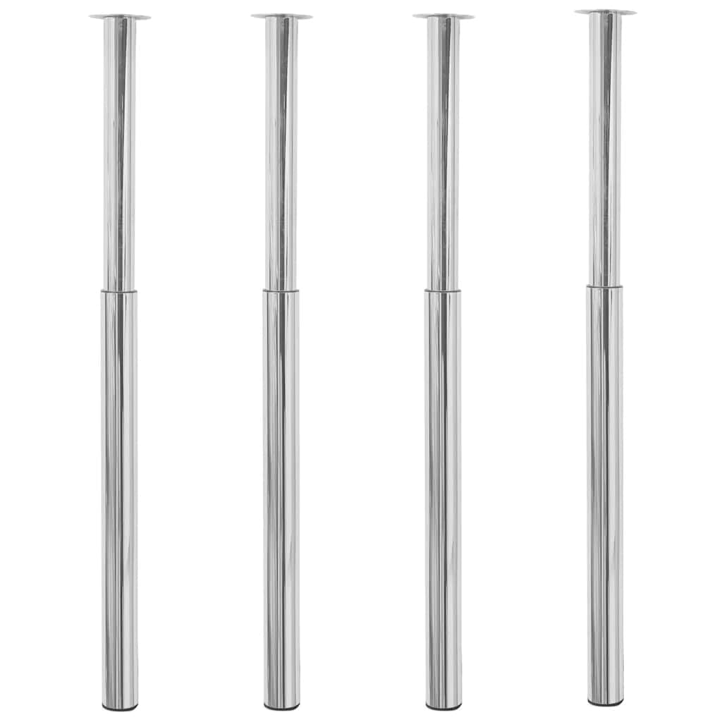 Teleskopowe nogi stołu, 4 sztuki, chromowane, z regulacją wysokości 710-1100 mm, do stołu jadalnego, stołu roboczego, biurka, mebli, stabilne, wytrzymałe, łatwe w montażu, nadają się do