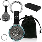 [Cadeau Idéal] Livré avec un petit sac en velours et un coffret cadeau noir, il est pratique pour le rangement quotidien.La plaque Saint Christophe revêt une profonde signification spirituelle, ce qui en fait un cadeau idéal pour la famille, les amis, les amoureux, les collègues, les nouveaux propriétaires de voiture ou les chrétiens.