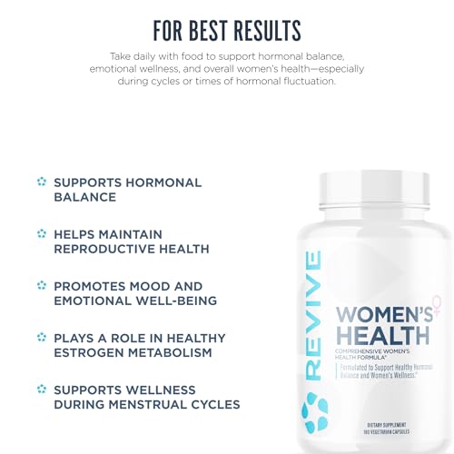 Revive MD Hormone Balance for Women – Hormone Support Supplement w/Myo-Inositol, Chaste Berry, DIM, Vitamins C & E, Evening Primrose Oil – Health & Hormonal Balance (180 Capsules, 30 Servings) - Image 6