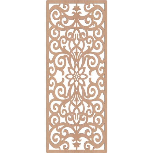 Image of Buel Decorative Pierced Fretwork Wood Wall Panels, 13 3 /8 inchW x 34 3 /8 inchH x 1 /4 inchT, Alder