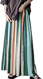 [マリアマーファ] 9色カラー ストライプ バイカラー フレアスカート シンプル ロングスカート 可愛い かわいい フレア 無地 森ガール ミモレ丈 キレイメ マキシスカート オフィス フォーマル ミディアム丈 オシャレ カジュアル 体型カバー ストレート カラフル ロング丈 発表会 部屋着 マキシ 春 夏 配色 個性的 着痩せ お呼ばれ 韓国 ボトムス レディース 3S-M51-F