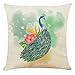 Produktbild FENG Kissenbezüge, Farbe Pfau Drucken Kissenbezug Baumwolle Leinen Kissenbezüge, Dekorative Kissenhülle Für Sofa Büro, 45 x 45cm (C)