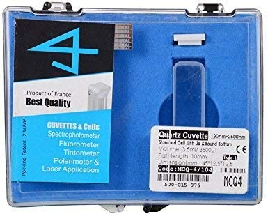 BEXCO UV Quartz Cuvettes For Spectrophotometer, Pathlength 10mm, Volume 3.5ml, set of 2 cuvettes-image-26