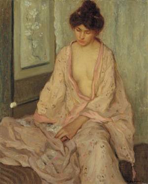 Peinture à l'huile Frederick Carl Frieseke toile impressionniste Image 11 format 12x16